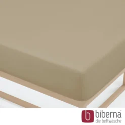 biberna Jersey-Elastic-Spannbetttuch taupe, 1x 140x200 cm - 160x220 cm
