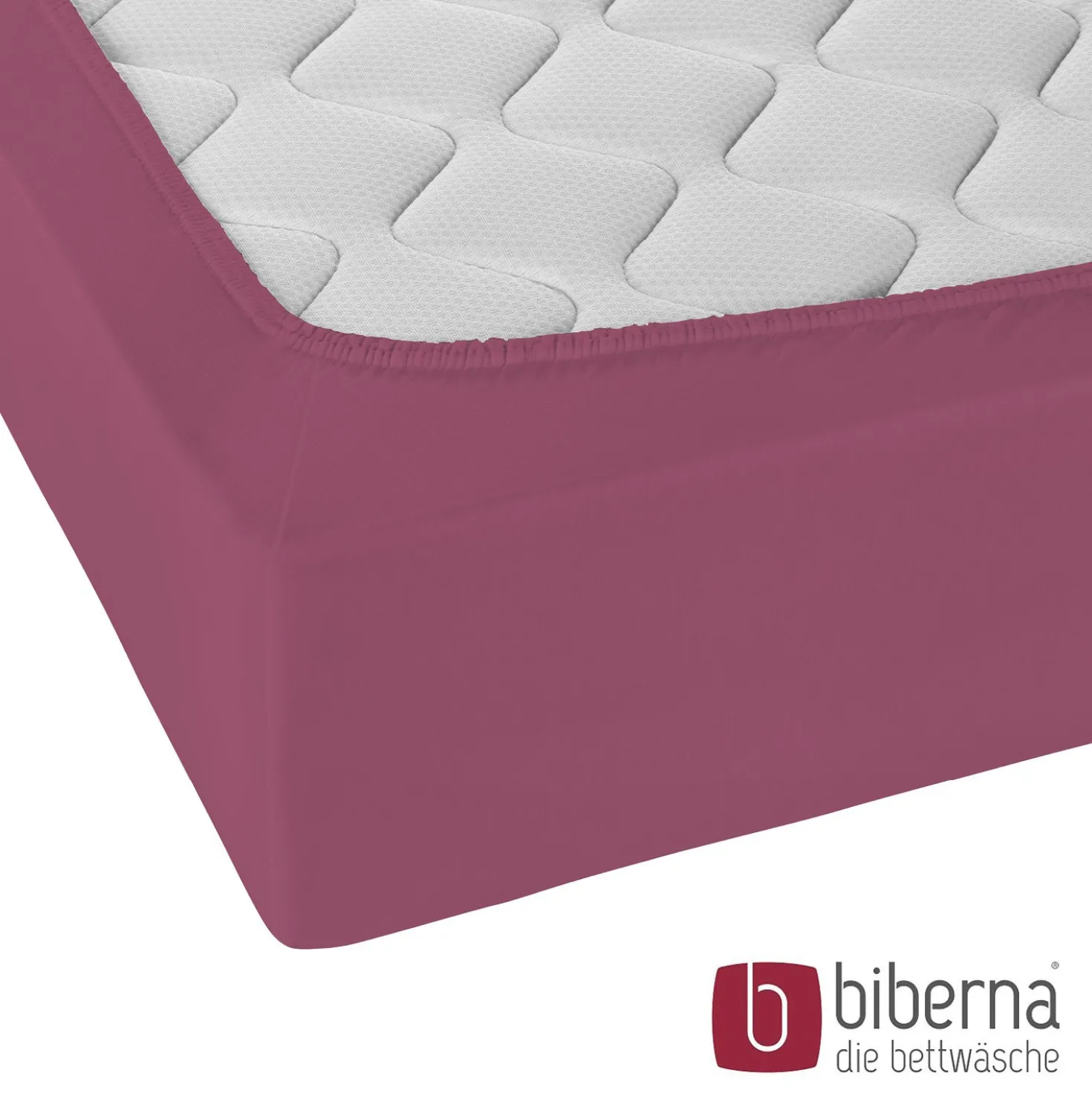 biberna Jersey-Elastic-Spannbetttuch brombeer, 1x 180x200 cm - 200x220 cm