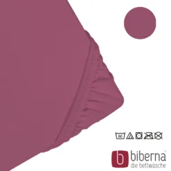 biberna Jersey-Elastic-Spannbetttuch brombeer, 1x 180x200 cm - 200x220 cm