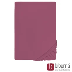 biberna Jersey-Elastic-Spannbetttuch brombeer, 1x 180x200 cm - 200x220 cm