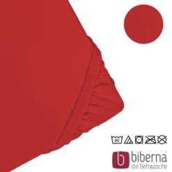 biberna Jersey-Elastic-Spannbetttuch rot, 1x 180x200 cm - 200x220 cm
