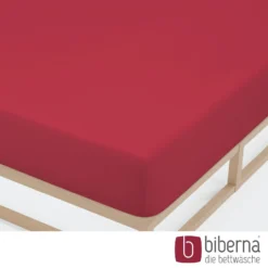 biberna Jersey-Elastic-Spannbetttuch rubin, 1x 180x200 cm - 200x220 cm