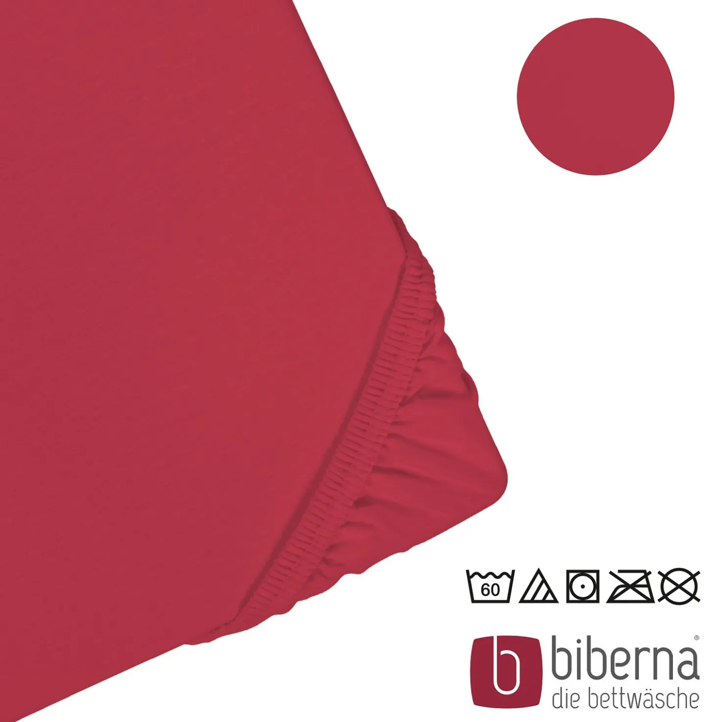 biberna Jersey-Elastic-Spannbetttuch rubin, 1x 180x200 cm - 200x220 cm