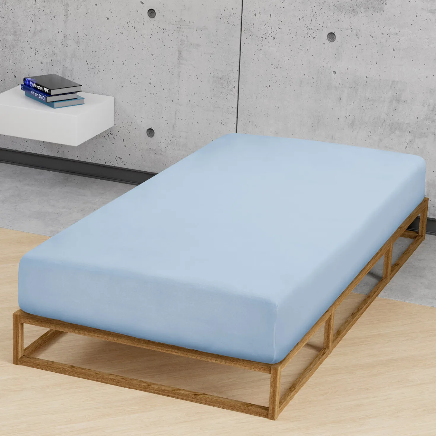 biberna Jersey-Elastic-Spannbetttuch eisblau, 1x 180x200 cm - 200x220 cm