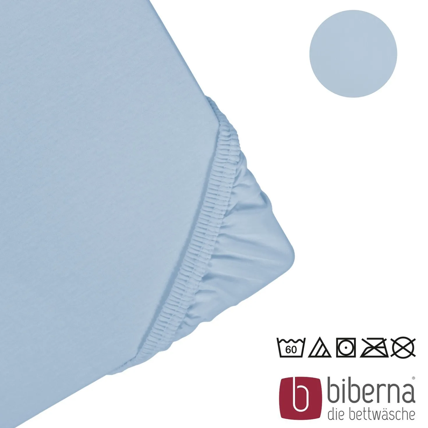biberna Jersey-Elastic-Spannbetttuch eisblau, 1x 180x200 cm - 200x220 cm