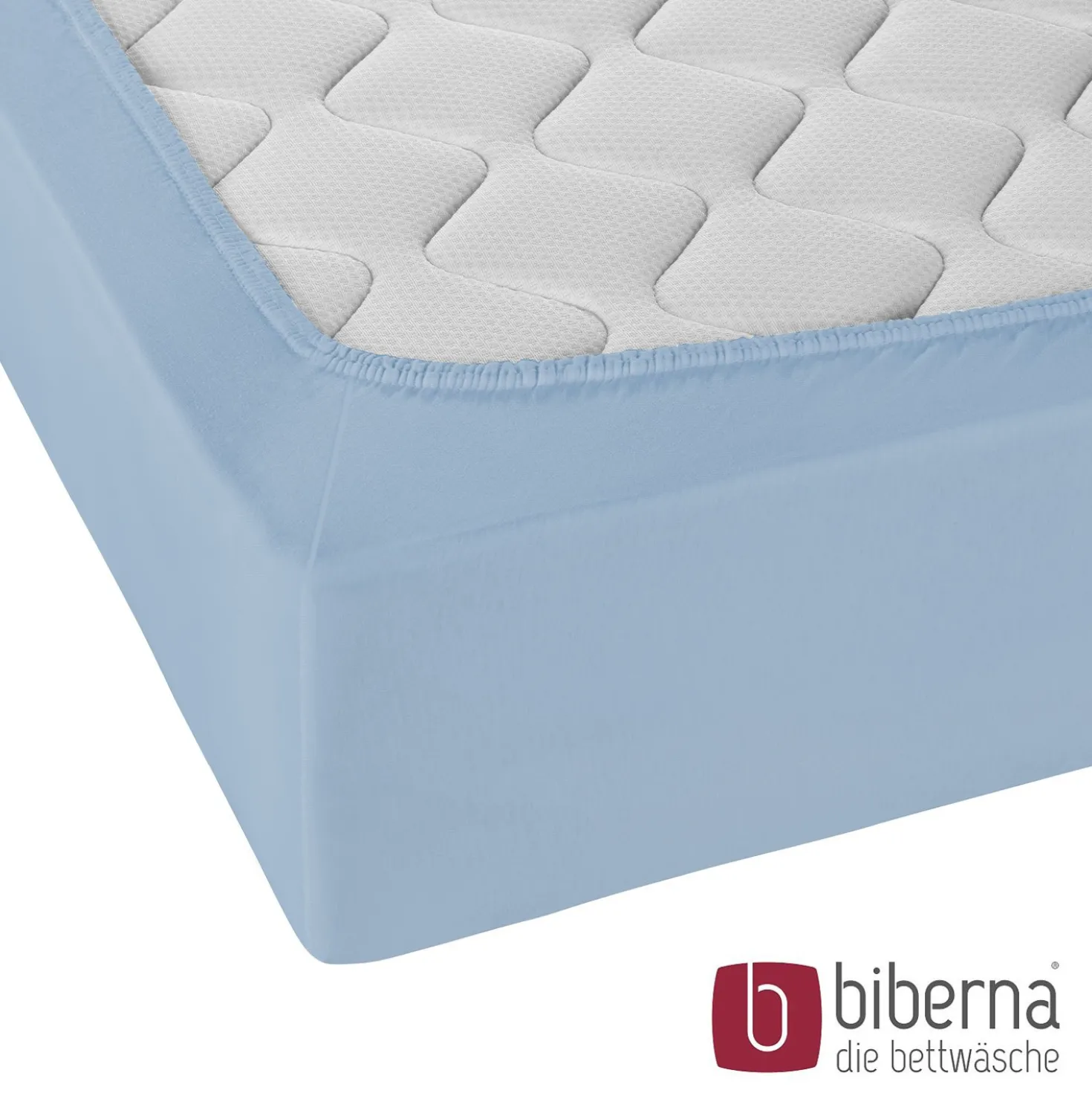 biberna Jersey-Elastic-Spannbetttuch eisblau, 1x 180x200 cm - 200x220 cm