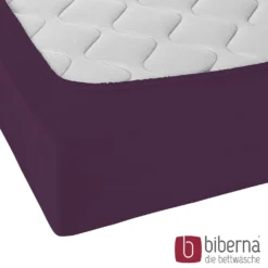 biberna Jersey-Elastic-Spannbetttuch dunkel violett, 1x 140x200 cm - 160x220 cm