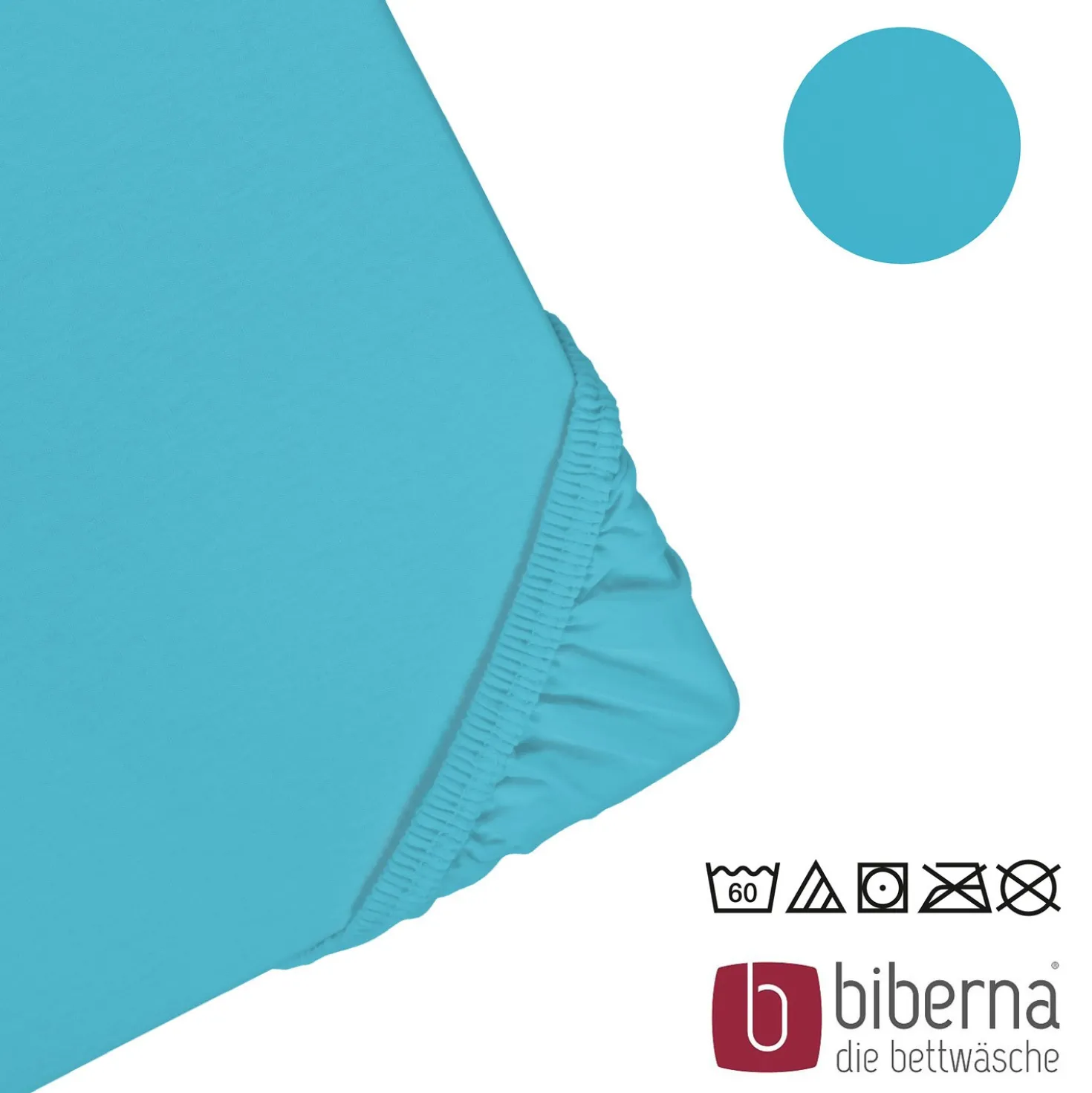 biberna Jersey-Elastic-Spannbetttuch türkis, 1x 140x200 cm - 160x220 cm