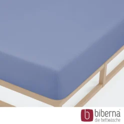 biberna Jersey-Elastic-Spannbetttuch blau, 1x 140x200 cm - 160x220 cm