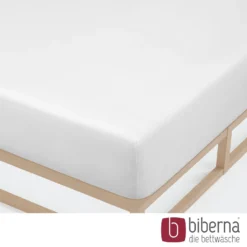 biberna Jersey-Elastic-Spannbetttuch weiss, 1x 140x200 cm - 160x220 cm
