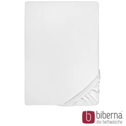 biberna Jersey-Elastic-Spannbetttuch weiss, 1x 140x200 cm - 160x220 cm