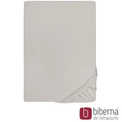 biberna Jersey-Elastic-Spannbetttuch sturmgrau, 1x 140x200 cm - 160x220 cm
