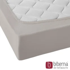biberna Jersey-Elastic-Spannbetttuch sturmgrau, 1x 140x200 cm - 160x220 cm