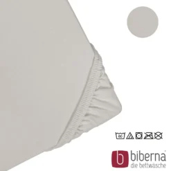 biberna Jersey-Elastic-Spannbetttuch sturmgrau, 1x 140x200 cm - 160x220 cm