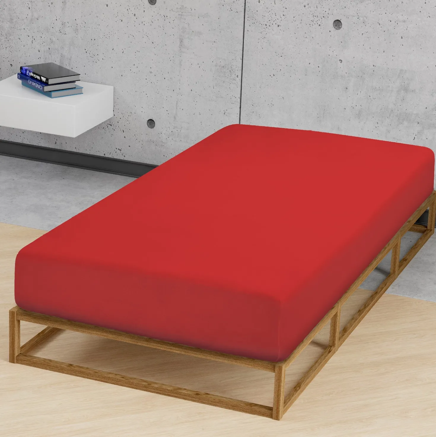 biberna Jersey-Elastic-Spannbetttuch rot, 1x 140x200 cm - 160x220 cm