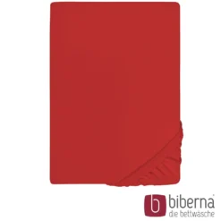 biberna Jersey-Elastic-Spannbetttuch rot, 1x 140x200 cm - 160x220 cm