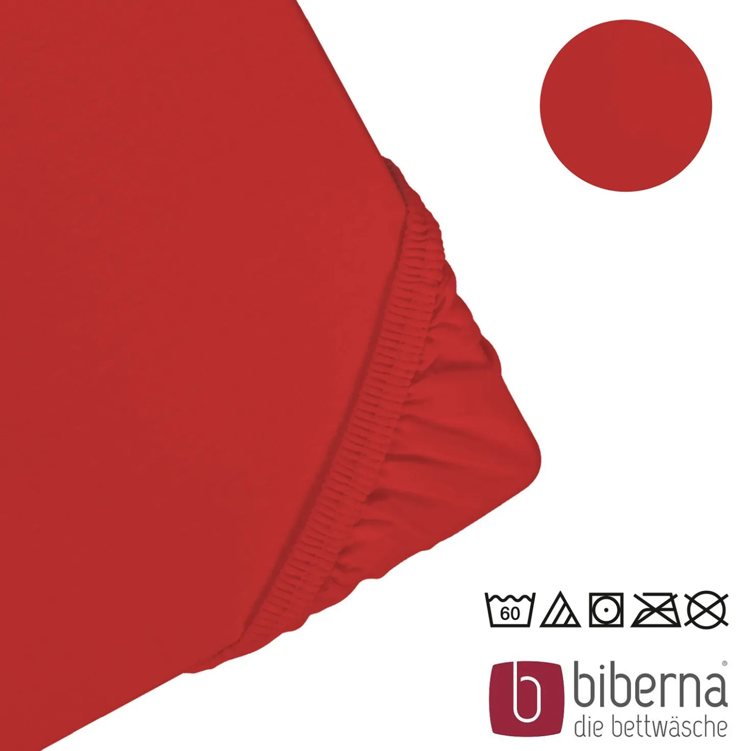biberna Jersey-Elastic-Spannbetttuch rot, 1x 140x200 cm - 160x220 cm