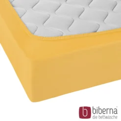 biberna Jersey-Elastic-Spannbetttuch honig, 1x 90x190 cm - 100x220 cm