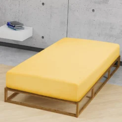 biberna Jersey-Elastic-Spannbetttuch honig, 1x 90x190 cm - 100x220 cm