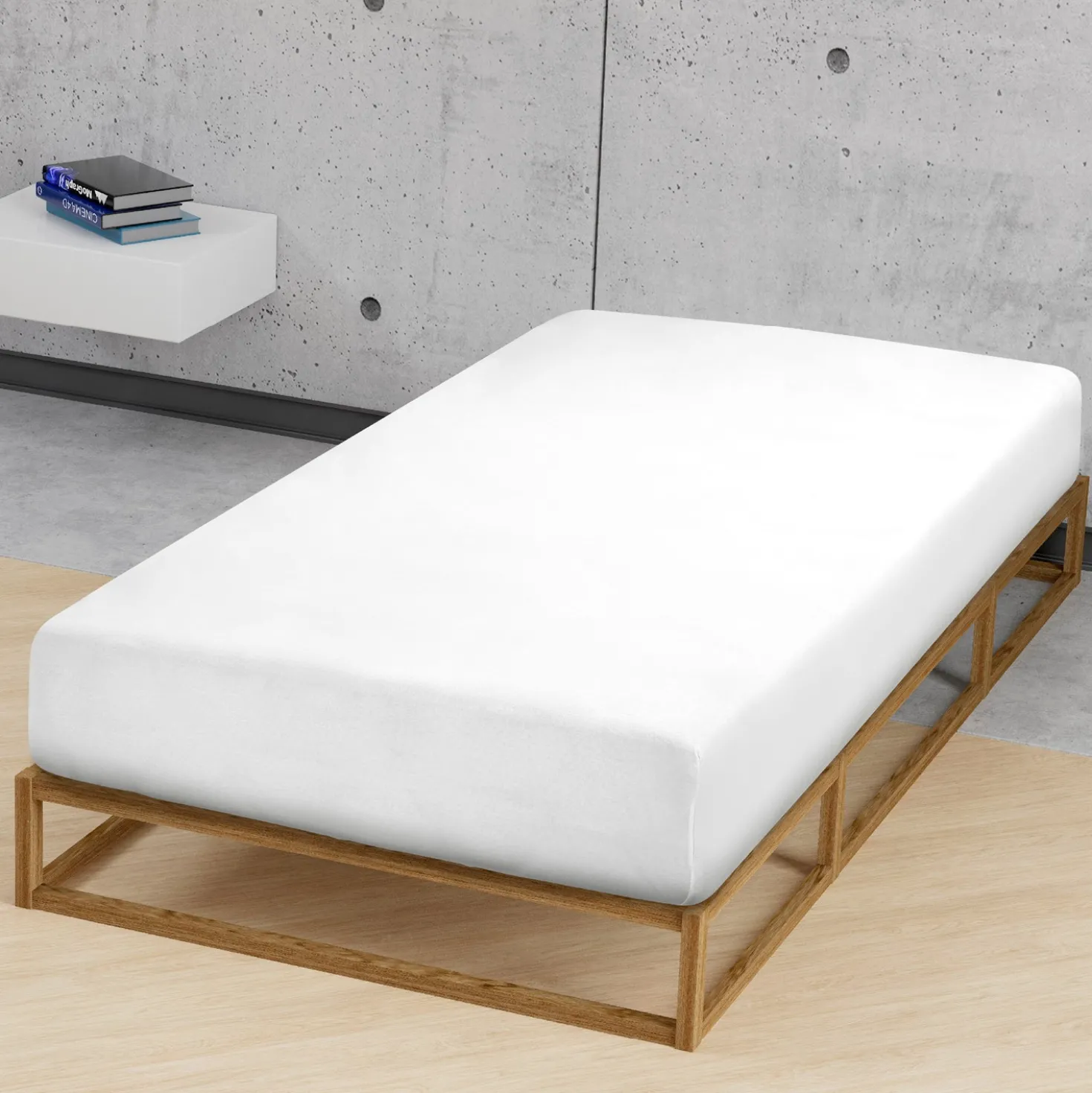 biberna Jersey-Elastic-Spannbetttuch weiss, 1x 90x190 cm - 100x220 cm