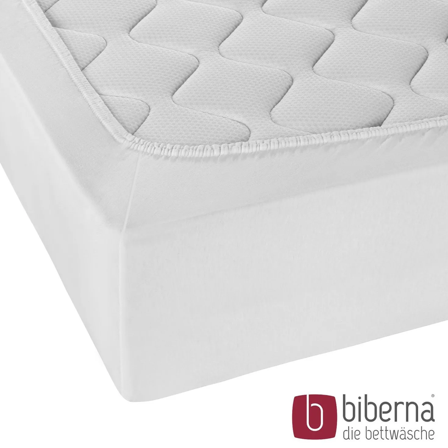 biberna Jersey-Elastic-Spannbetttuch weiss, 1x 120x200 cm - 130x220 cm