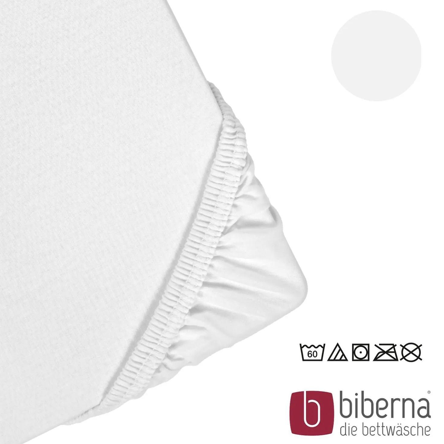 biberna Jersey-Elastic-Spannbetttuch weiss, 1x 120x200 cm - 130x220 cm