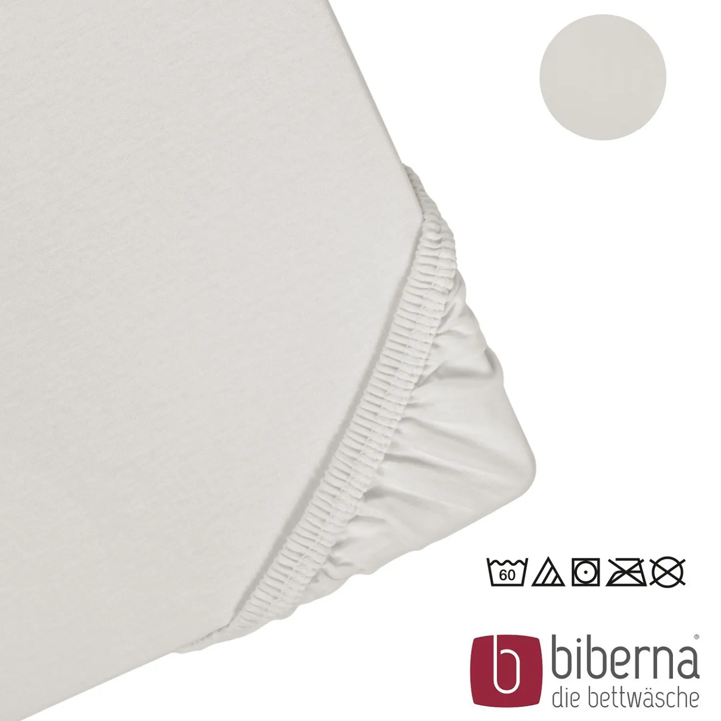 biberna Jersey-Elastic-Spannbetttuch grau, 1x 90x190 cm - 100x220 cm