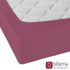 biberna Jersey-Elastic-Spannbetttuch brombeer, 1x 90x190 cm - 100x220 cm