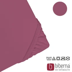 biberna Jersey-Elastic-Spannbetttuch brombeer, 1x 90x190 cm - 100x220 cm