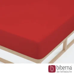biberna Jersey-Elastic-Spannbetttuch rot, 1x 90x190 cm - 100x220 cm