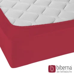 biberna Jersey-Elastic-Spannbetttuch rubin, 1x 90x190 cm - 100x220 cm