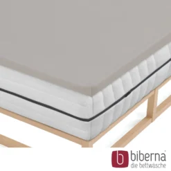 biberna Jersey-Elastic-Topper-Spannbetttuch sturmgrau, 1x 180x200 cm - 200x220 cm