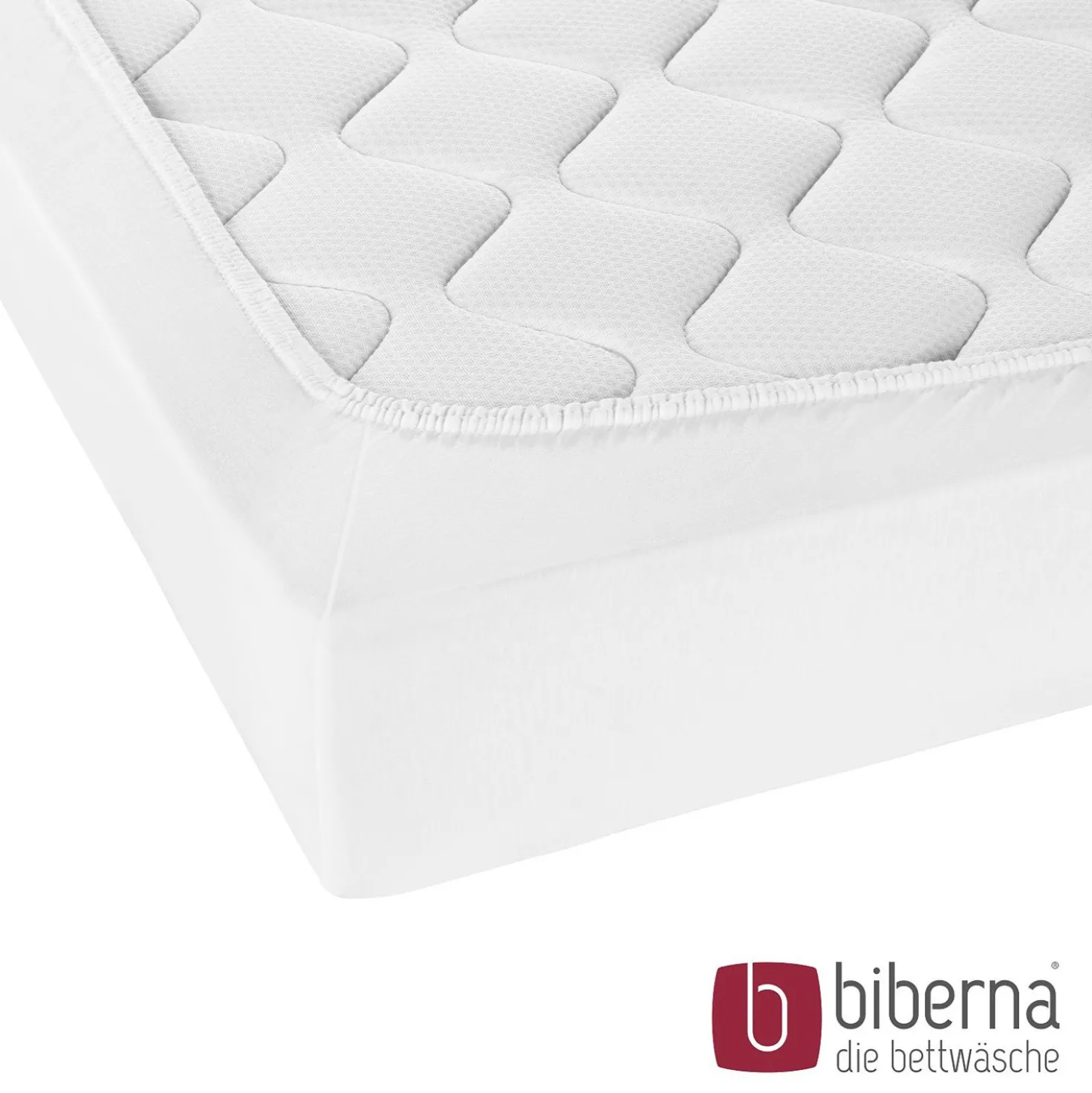 biberna Jersey-Elastic-Topper-Spannbetttuch weiss, 1x 180x200 cm - 200x220 cm