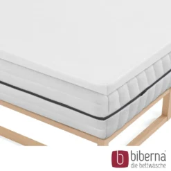 biberna Jersey-Elastic-Topper-Spannbetttuch weiss, 1x 140x200 cm - 160x220 cm