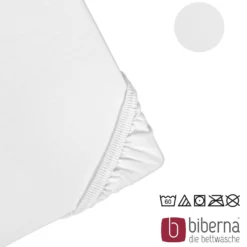 biberna Jersey-Elastic-Topper-Spannbetttuch weiss, 1x 140x200 cm - 160x220 cm