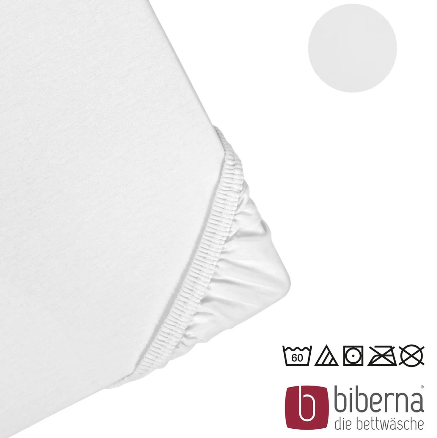 biberna Jersey-Elastic-Topper-Spannbetttuch weiss, 1x 140x200 cm - 160x220 cm