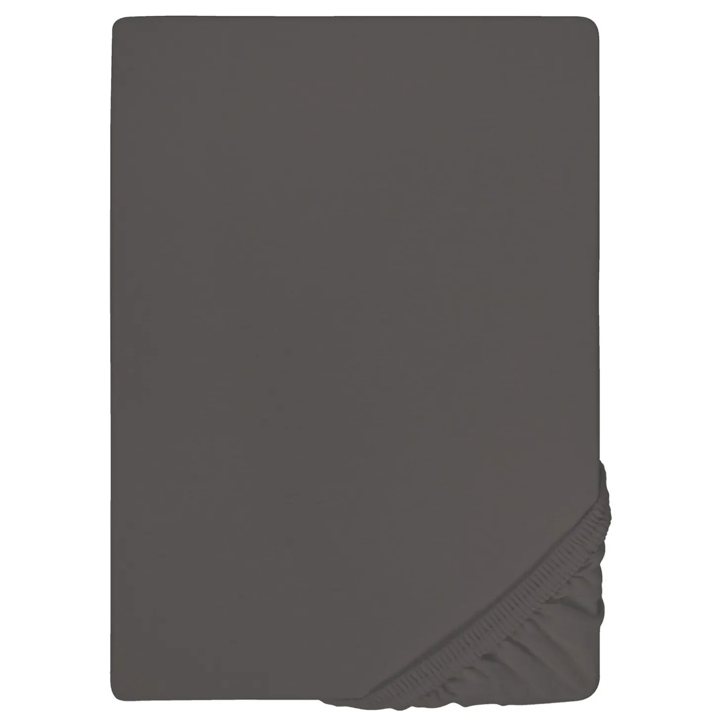 biberna Jersey-Elastic-Topper-Spannbetttuch dunkelgrau, 1x 180x200 cm - 200x220 cm