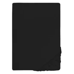 biberna Jersey-Elastic-Topper-Spannbetttuch schwarz, 1x 90x190 cm - 100x220 cm