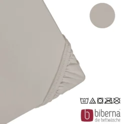 biberna Jersey-Elastic-Topper-Spannbetttuch sturmgrau, 1x 90x190 cm - 100x220 cm