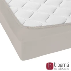 biberna Jersey-Elastic-Topper-Spannbetttuch sturmgrau, 1x 90x190 cm - 100x220 cm