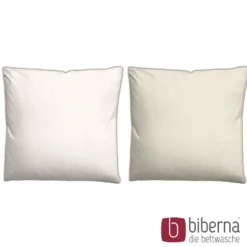 biberna Mako-Satin Bettwäsche FEINE STREIFEN natur, 155x200 cm + 80x80 cm