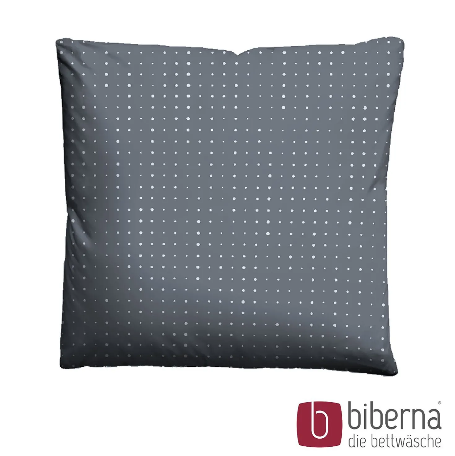 biberna Mako-Satin Kopfkissenbezug PUNKTE - MIX & MATCH blau, 40x40 cm