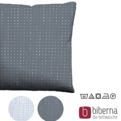 biberna Mako-Satin Kopfkissenbezug PUNKTE - MIX & MATCH blau, 40x40 cm