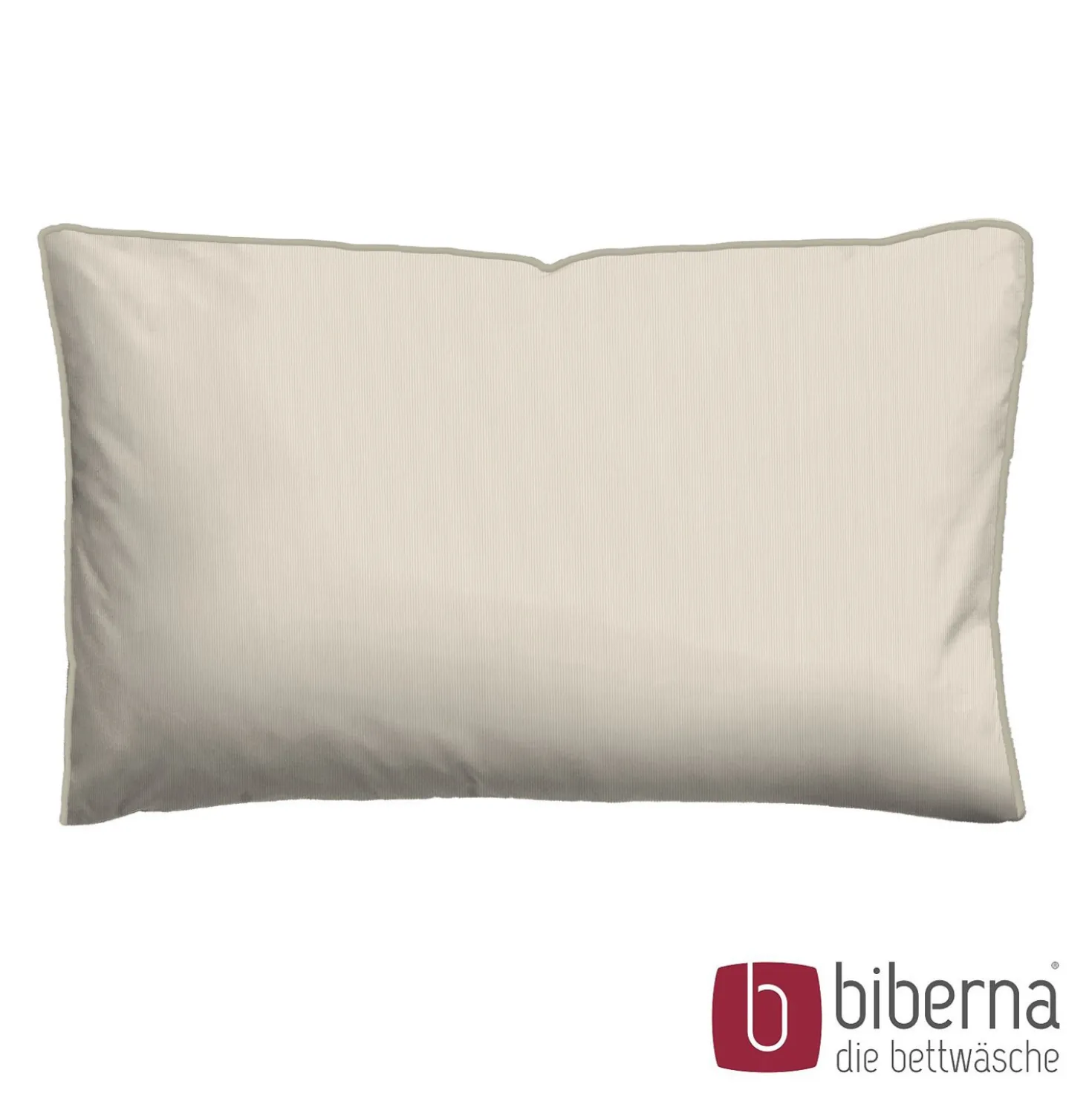 biberna Mako-Satin Kopfkissenbezug FEINE STREIFEN natur, 40x80 cm