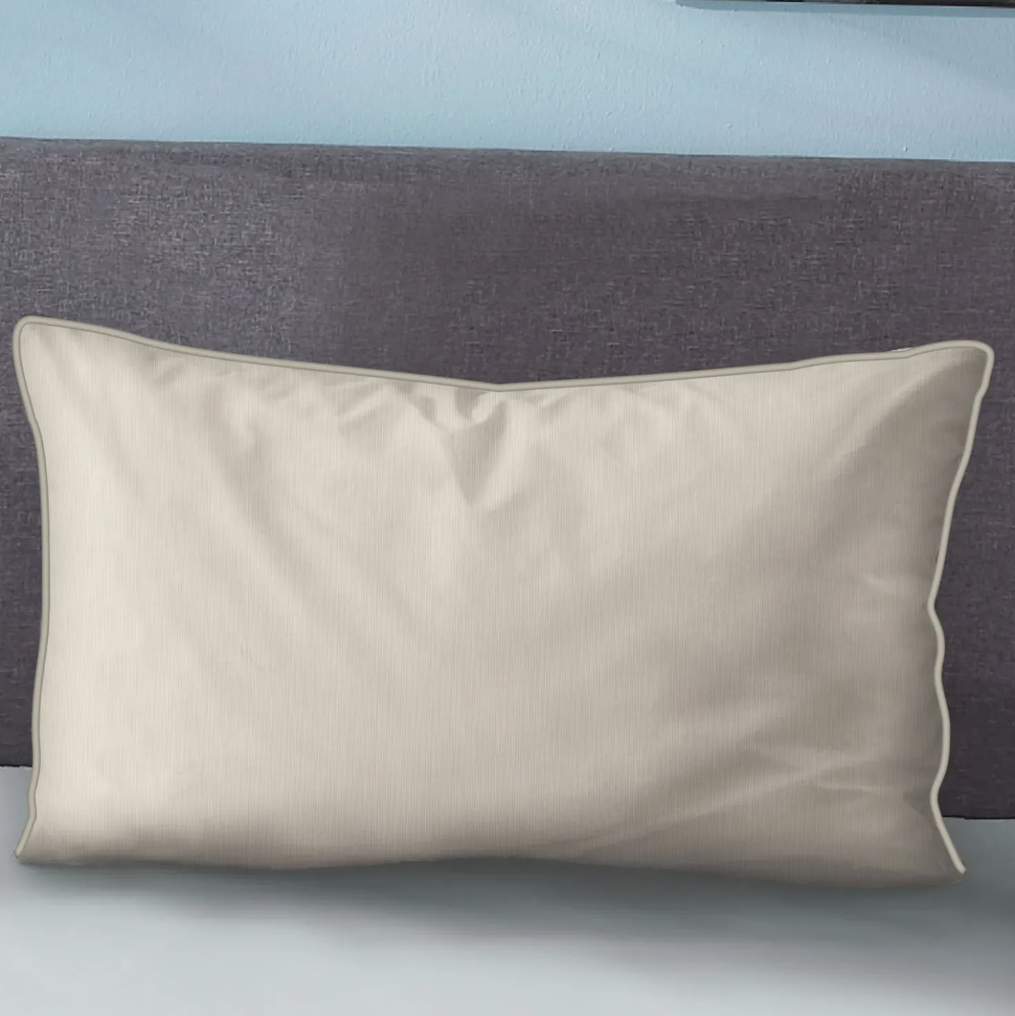 biberna Mako-Satin Kopfkissenbezug FEINE STREIFEN natur, 40x80 cm