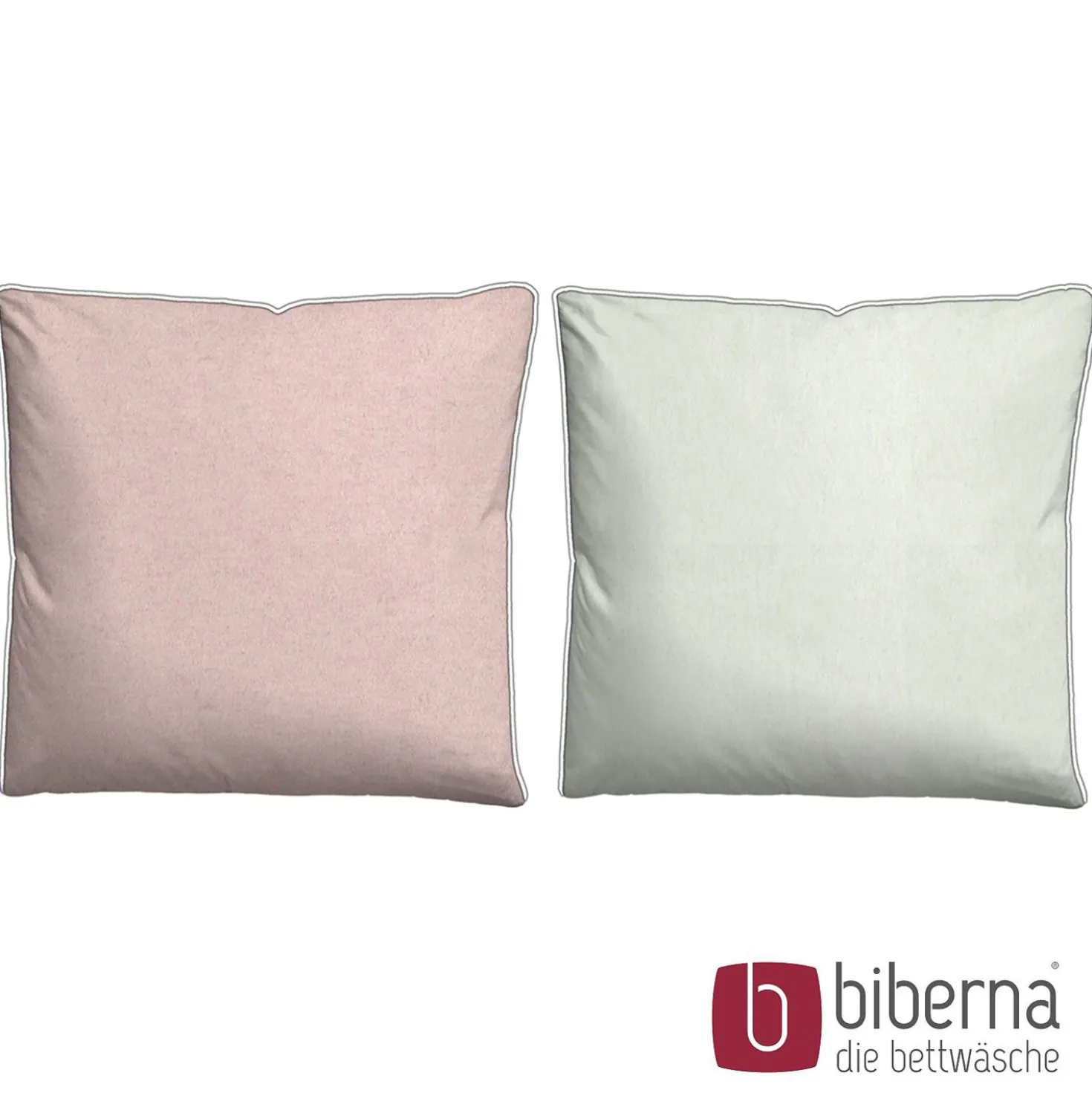 biberna Melange-Flanell Bettwäsche MELANGE UNI rose, 135x200 cm + 80x80 cm