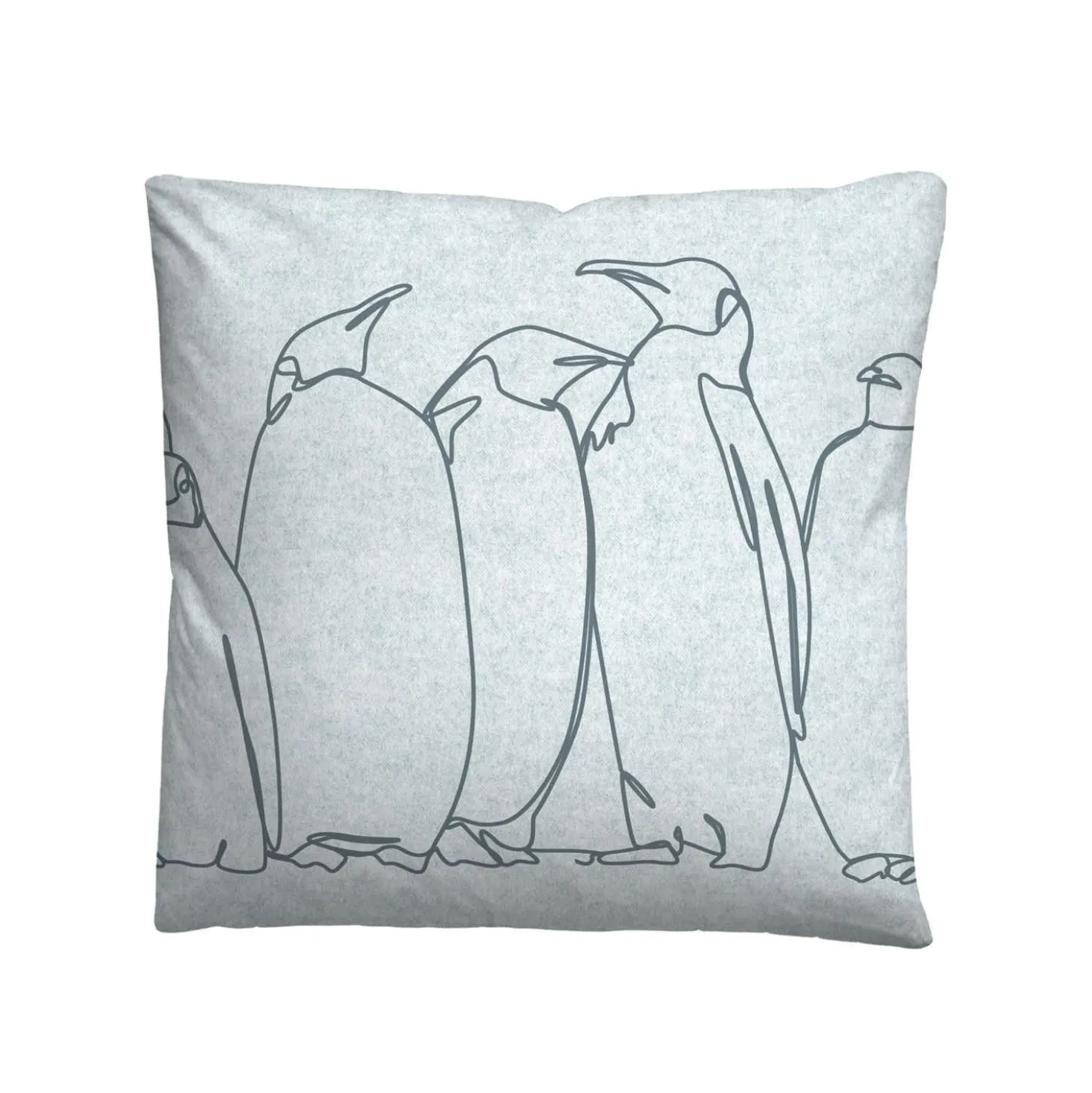 biberna Melange-Flanell Bettwäsche Pinguin ciel, 135x200 cm + 80x80 cm
