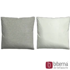 biberna Melange-Flanell Bettwäsche MELANGE UNI sturmgrau, 155x200 cm + 80x80 cm