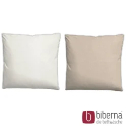 biberna Melange-Flanell Bettwäsche MELANGE UNI kitt, 155x200 cm + 80x80 cm
