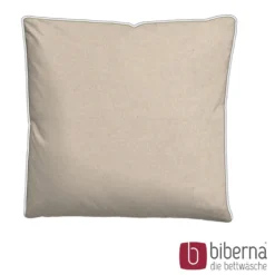 biberna Melange-Flanell Kopfkissenbezug MELANGE UNI kitt, 40x40 cm